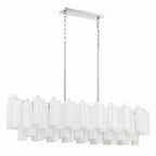Addis 14 Light 52in Crystal Linear Chandelier Aged Brass - fovolighting
