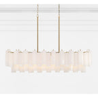 Addis 14 Light 52in Crystal Linear Chandelier Aged Brass - fovolighting