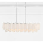 Addis 14 Light 52in Crystal Linear Chandelier Aged Brass - fovolighting