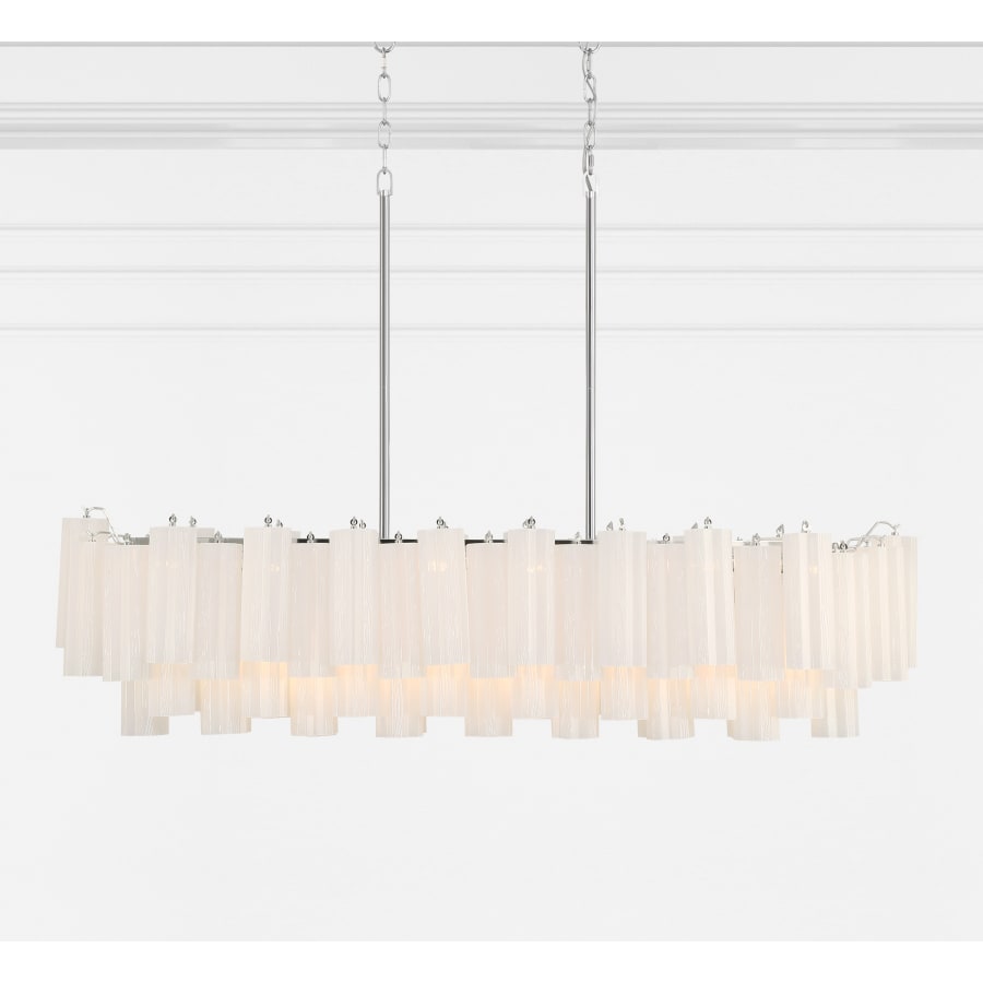Addis 14 Light 52in Crystal Linear Chandelier Aged Brass - fovolighting