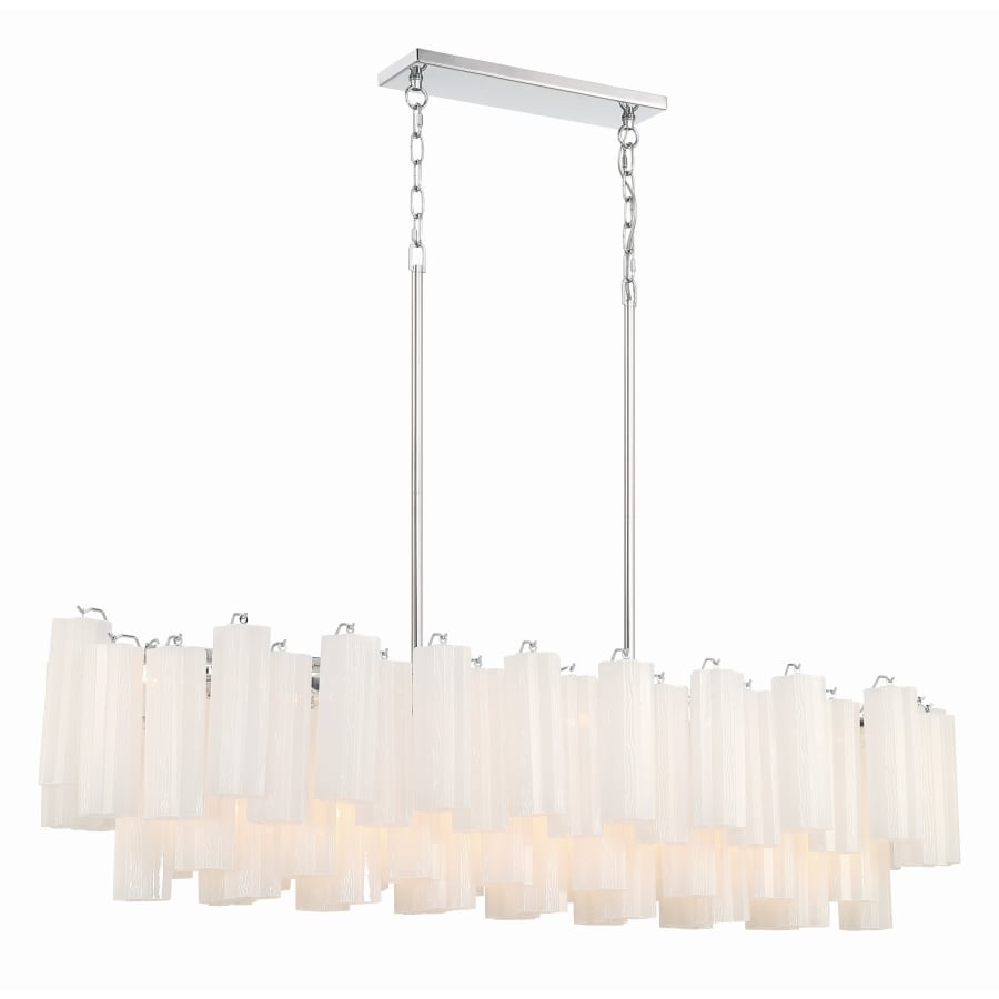 Addis 14 Light 52in Crystal Linear Chandelier Aged Brass - fovolighting