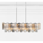 Addis 14 Light 52in Crystal Linear Chandelier Autumn Glass - fovolighting