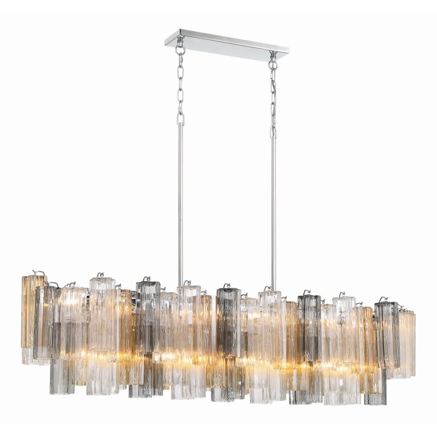 Addis 14 Light 52in Crystal Linear Chandelier Autumn Glass - fovolighting