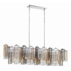 Addis 14 Light 52in Crystal Linear Chandelier Autumn Glass - fovolighting