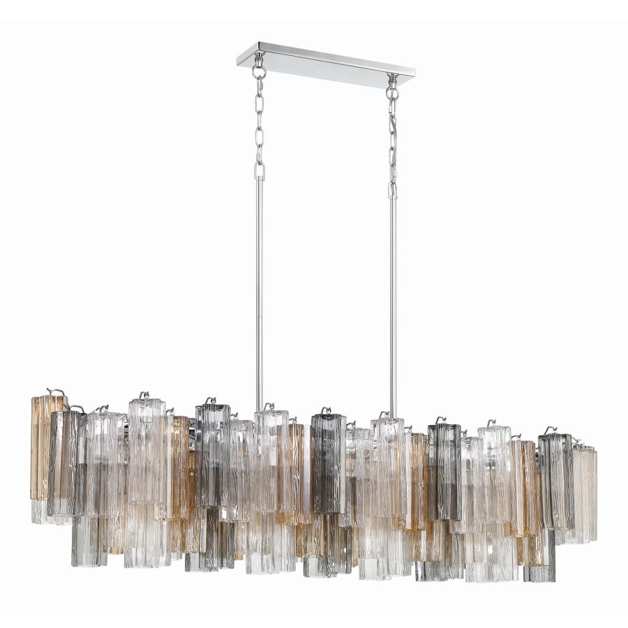 Addis 14 Light 52in Crystal Linear Chandelier Autumn Glass - fovolighting