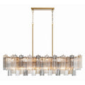 Addis 14 Light 52in Crystal Linear Chandelier Autumn Glass - fovolighting