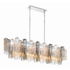 Addis 14 Light 52in Crystal Linear Chandelier Autumn Glass - fovolighting