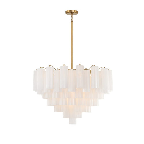 Addis 16 - Light 32" Waterfall Chandelier Aged Brass - fovolighting