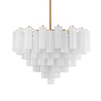 Addis 16 - Light 32" Waterfall Chandelier Aged Brass - fovolighting