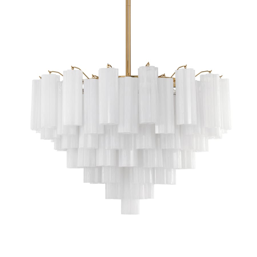 Addis 16 - Light 32" Waterfall Chandelier Aged Brass - fovolighting