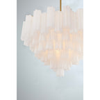 Addis 16 - Light 32" Waterfall Chandelier Aged Brass - fovolighting