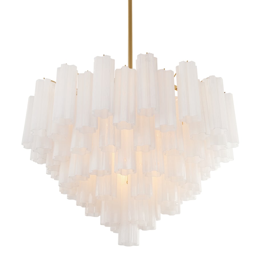 Addis 16 - Light 32" Waterfall Chandelier Aged Brass - fovolighting