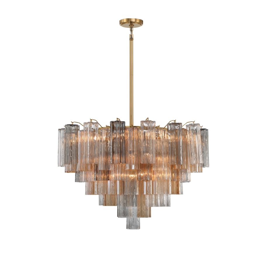 Addis 16 Light 32" Waterfall Chandelier Autumn Glass - fovolighting