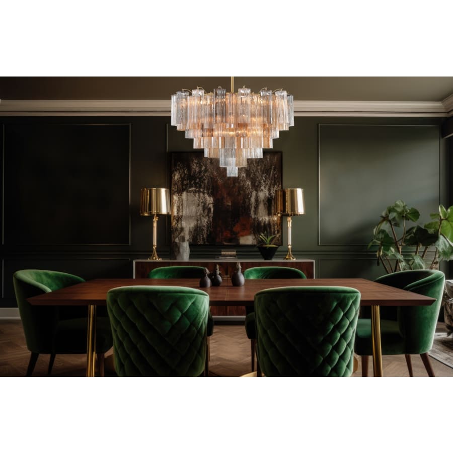 Addis 16 Light 32" Waterfall Chandelier Autumn Glass - fovolighting