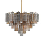 Addis 16 Light 32" Waterfall Chandelier Autumn Glass - fovolighting