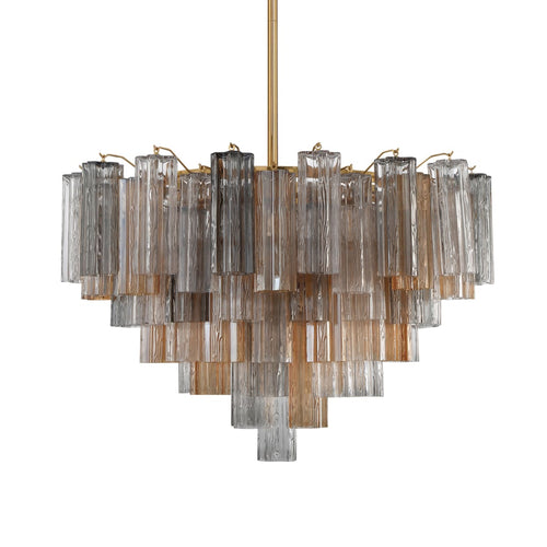 Addis 16 Light 32" Waterfall Chandelier Autumn Glass - fovolighting