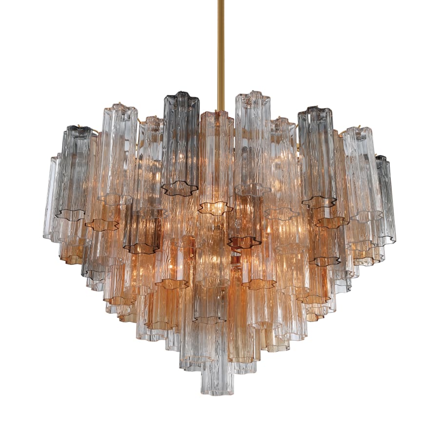 Addis 16 Light 32" Waterfall Chandelier Autumn Glass - fovolighting