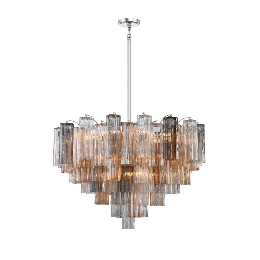 Addis 16 Light 32" Waterfall Chandelier Autumn Glass - fovolighting