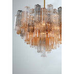 Addis 16 Light 32" Waterfall Chandelier Autumn Glass - fovolighting