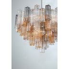 Addis 16 Light 32" Waterfall Chandelier Autumn Glass - fovolighting