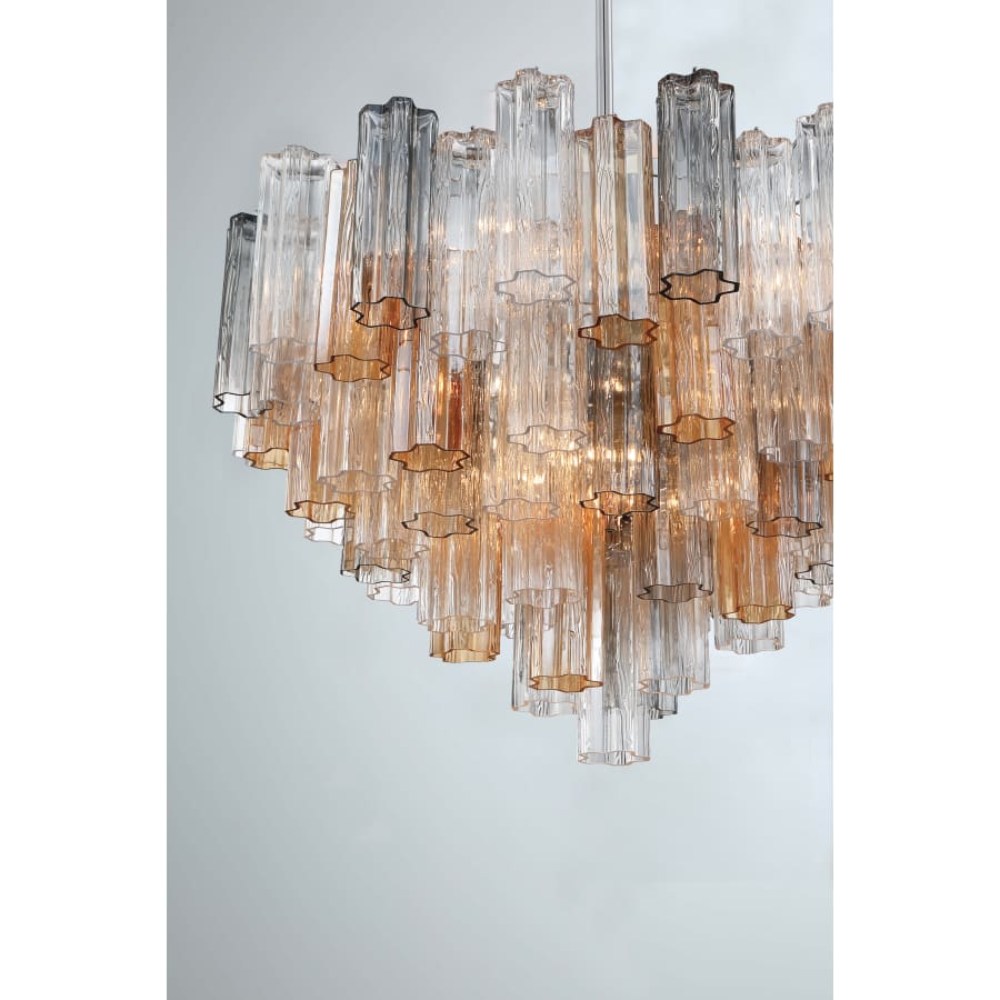 Addis 16 Light 32" Waterfall Chandelier Autumn Glass - fovolighting