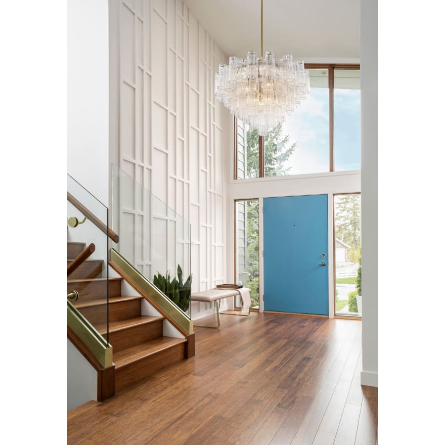 Addis 16 Light Waterfall Chandelier 32in Clear Glass - fovolighting