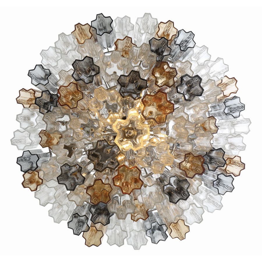 Addis 20 Light 31in Crystal Waterfall Chandelier Aged Brass - fovolighting