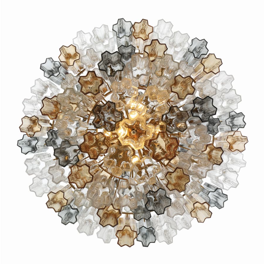 Addis 20 Light 31in Crystal Waterfall Chandelier Aged Brass - fovolighting