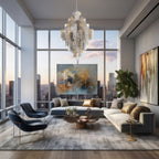 Addis 20 Light 31in Crystal Waterfall Chandelier Aged Brass - fovolighting