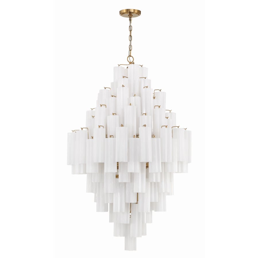 Addis 20 Light 31in Waterfall Chandelier Aged Brass - fovolighting