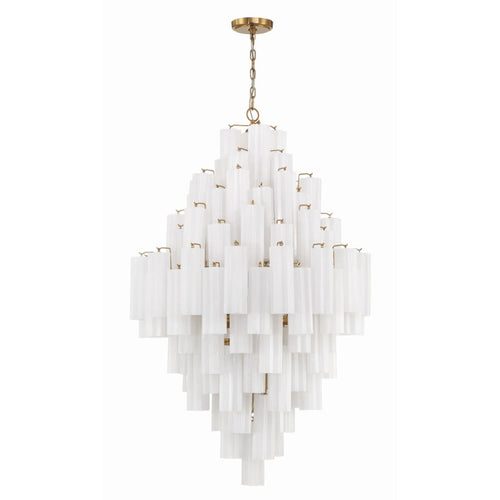 Addis 20 Light 31in Waterfall Chandelier Aged Brass - fovolighting