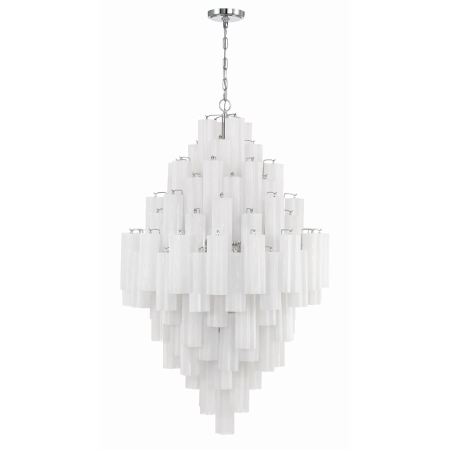 Addis 20 Light 31in Waterfall Chandelier Aged Brass - fovolighting