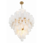 Addis 20 Light 31in Waterfall Chandelier Aged Brass - fovolighting