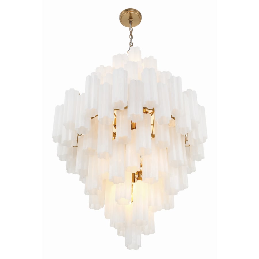 Addis 20 Light 31in Waterfall Chandelier Aged Brass - fovolighting