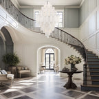 Addis 20 Light 31in Waterfall Chandelier Aged Brass - fovolighting