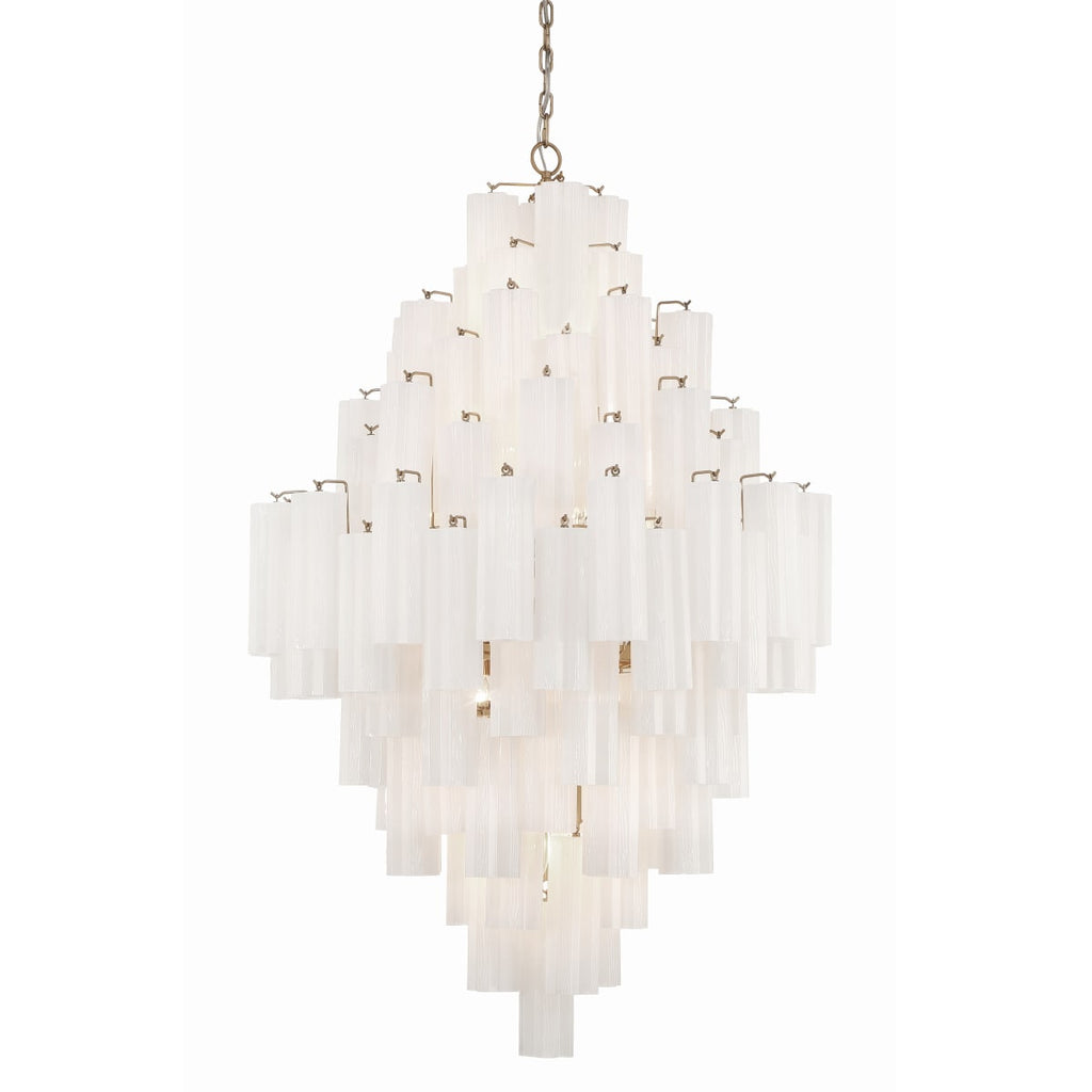 Addis 20 Light 31in Waterfall Chandelier Aged Brass - fovolighting