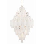 Addis 20 Light 31in Waterfall Chandelier Aged Brass - fovolighting