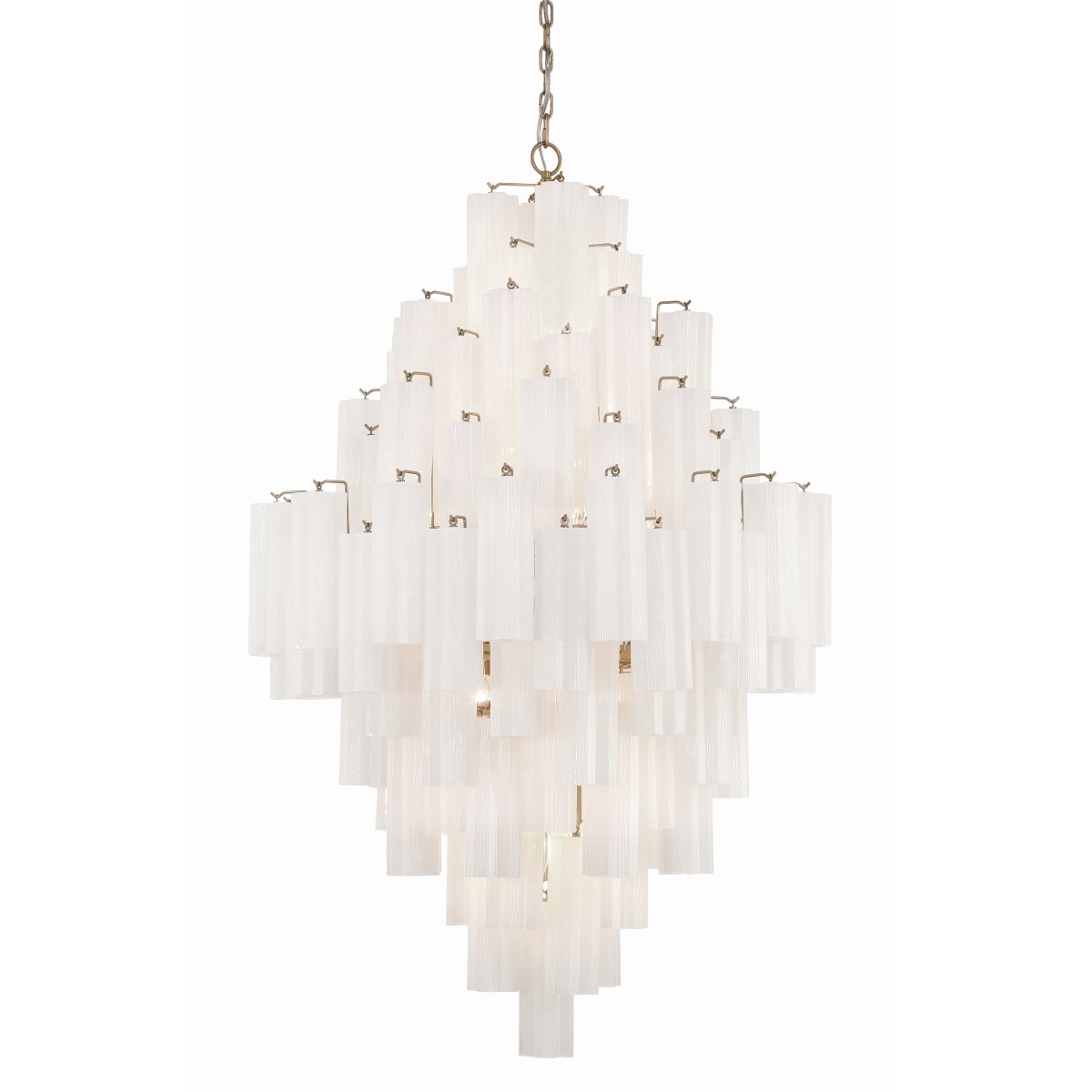 Addis 20 Light 31in Waterfall Chandelier Aged Brass - fovolighting