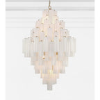 Addis 20 Light 31in Waterfall Chandelier Aged Brass - fovolighting