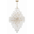 Addis 20 Light Crystal Waterfall Chandelier Aged Brass - fovolighting