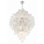 Addis 20 Light Crystal Waterfall Chandelier Aged Brass - fovolighting