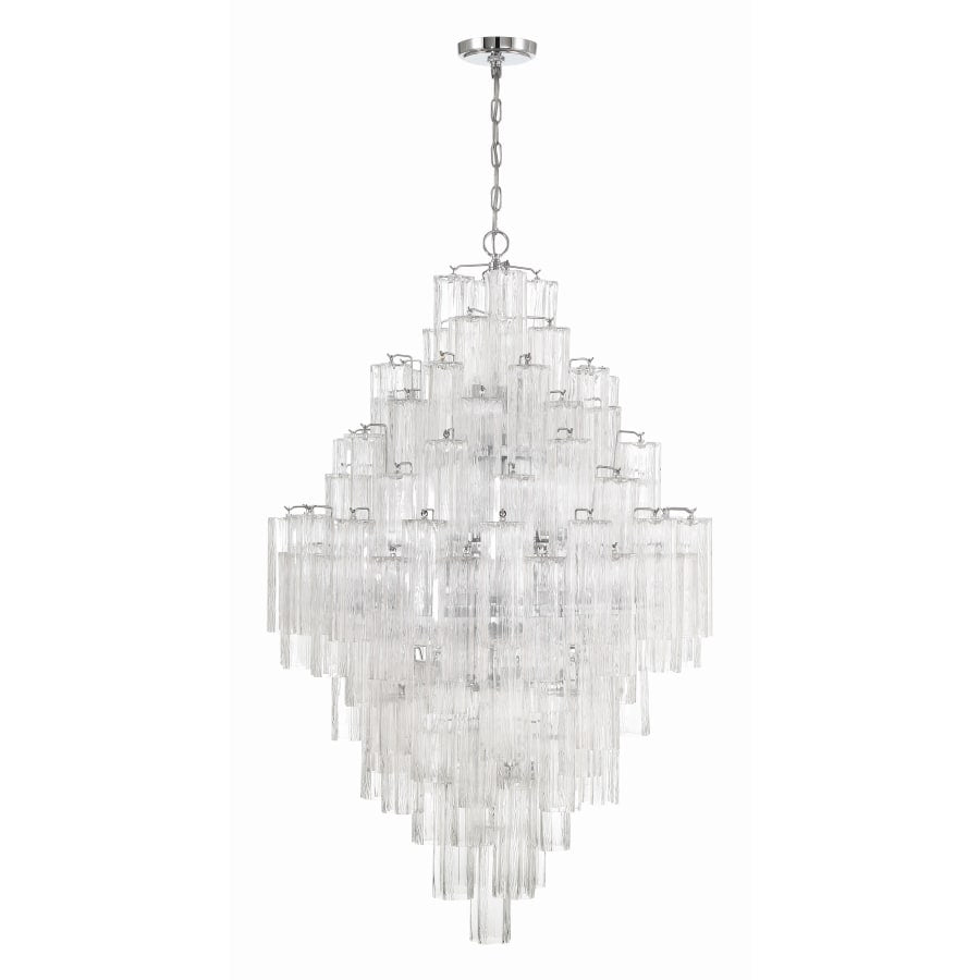 Addis 20 Light Crystal Waterfall Chandelier Aged Brass - fovolighting