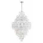 Addis 20 Light Crystal Waterfall Chandelier Aged Brass - fovolighting