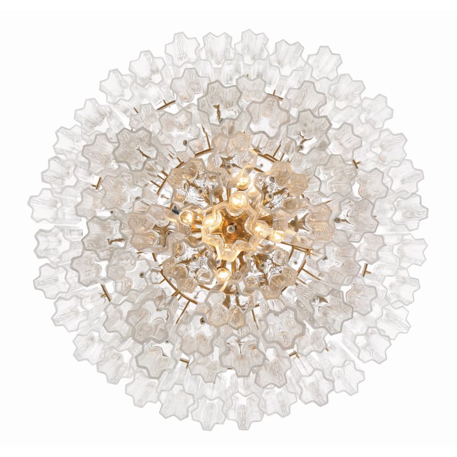 Addis 20 Light Crystal Waterfall Chandelier Aged Brass - fovolighting