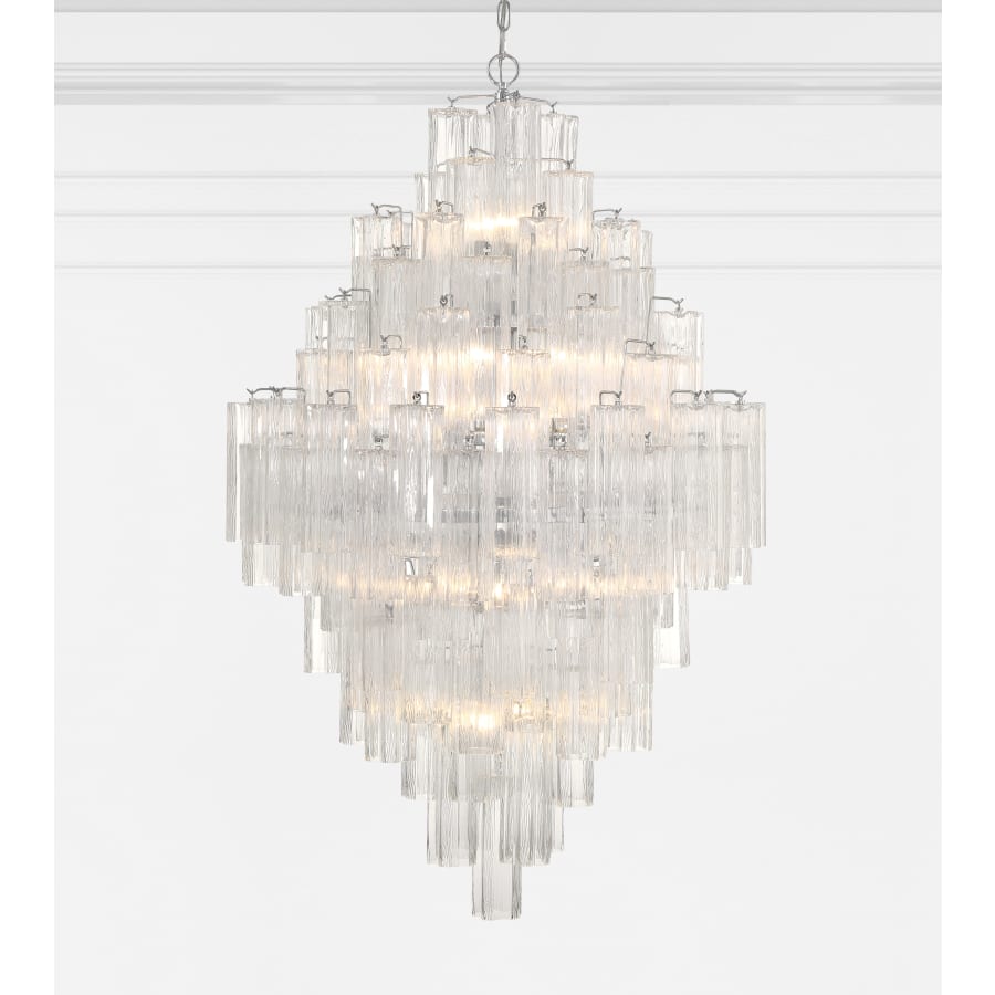 Addis 20 Light Crystal Waterfall Chandelier Aged Brass - fovolighting