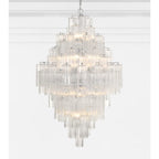 Addis 20 Light Crystal Waterfall Chandelier Aged Brass - fovolighting