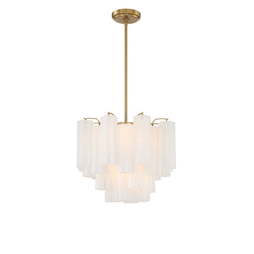 Addis 4 Light 18 in. Waterfall Chandelier White Glass - fovolighting