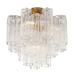 Addis 4 - Light 18" Semi - Flush Waterfall Ceiling Fixture Clear Glass - fovolighting
