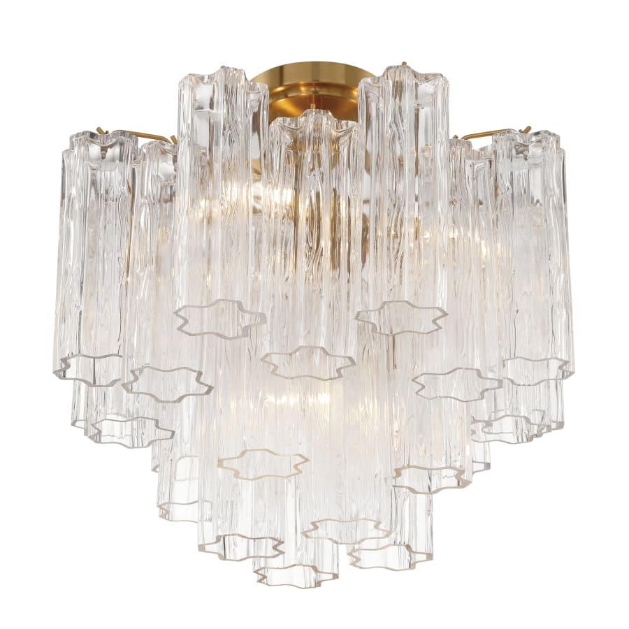 Addis 4 - Light 18" Semi - Flush Waterfall Ceiling Fixture Clear Glass - fovolighting