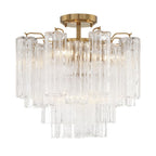 Addis 4 - Light 18" Semi - Flush Waterfall Ceiling Fixture Clear Glass - fovolighting